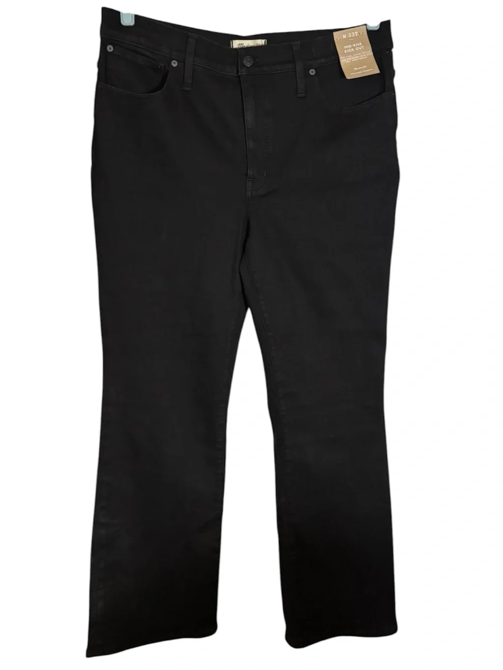Madewell Jeans Tall Kick Out Crop Black Rinse Wash Mid Rise Women’s Size 33T